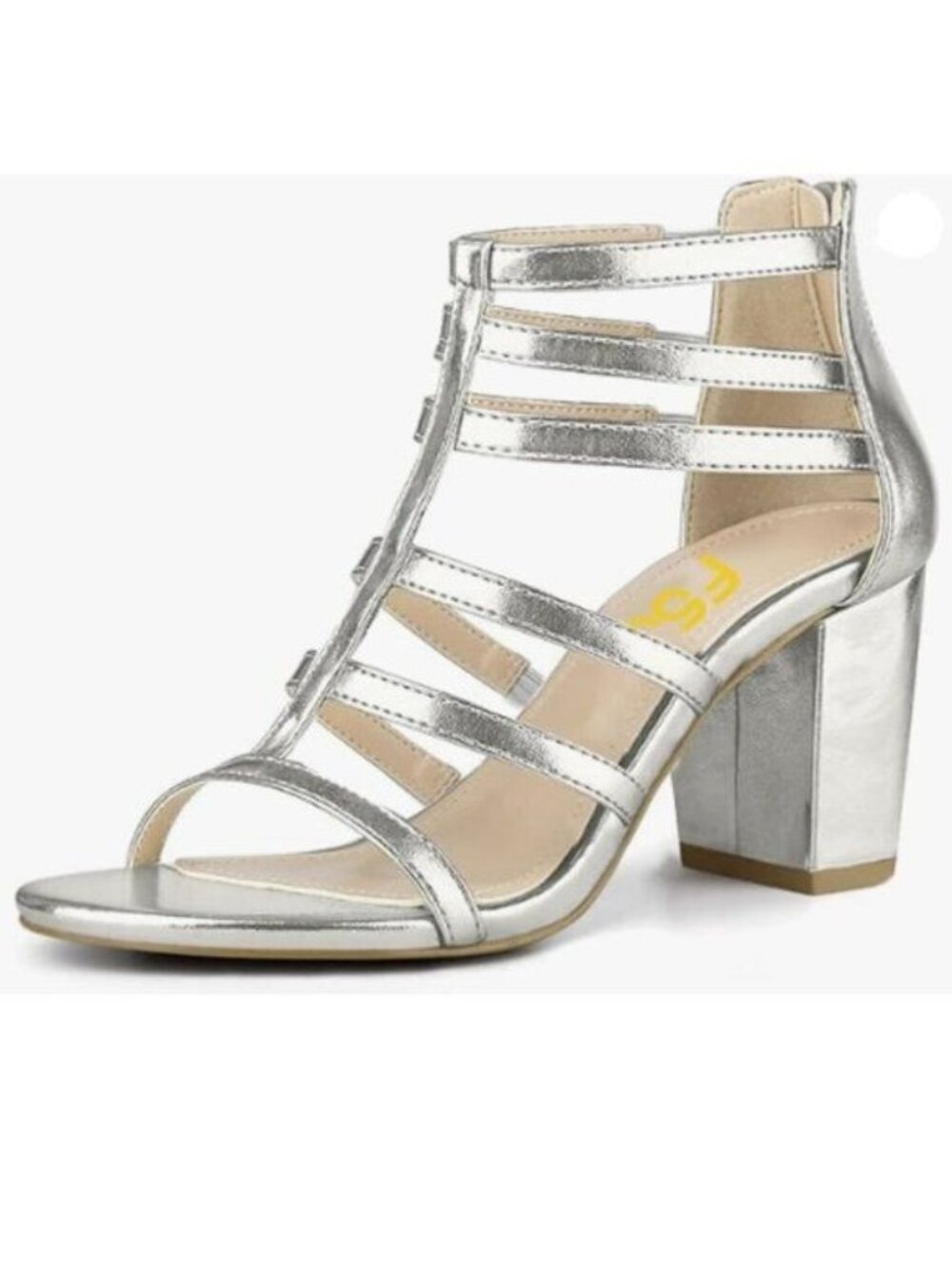 FSJ Women Chunky Mid High Heel Sandals Open Toe T-Strap Pumps Strappy Shoes